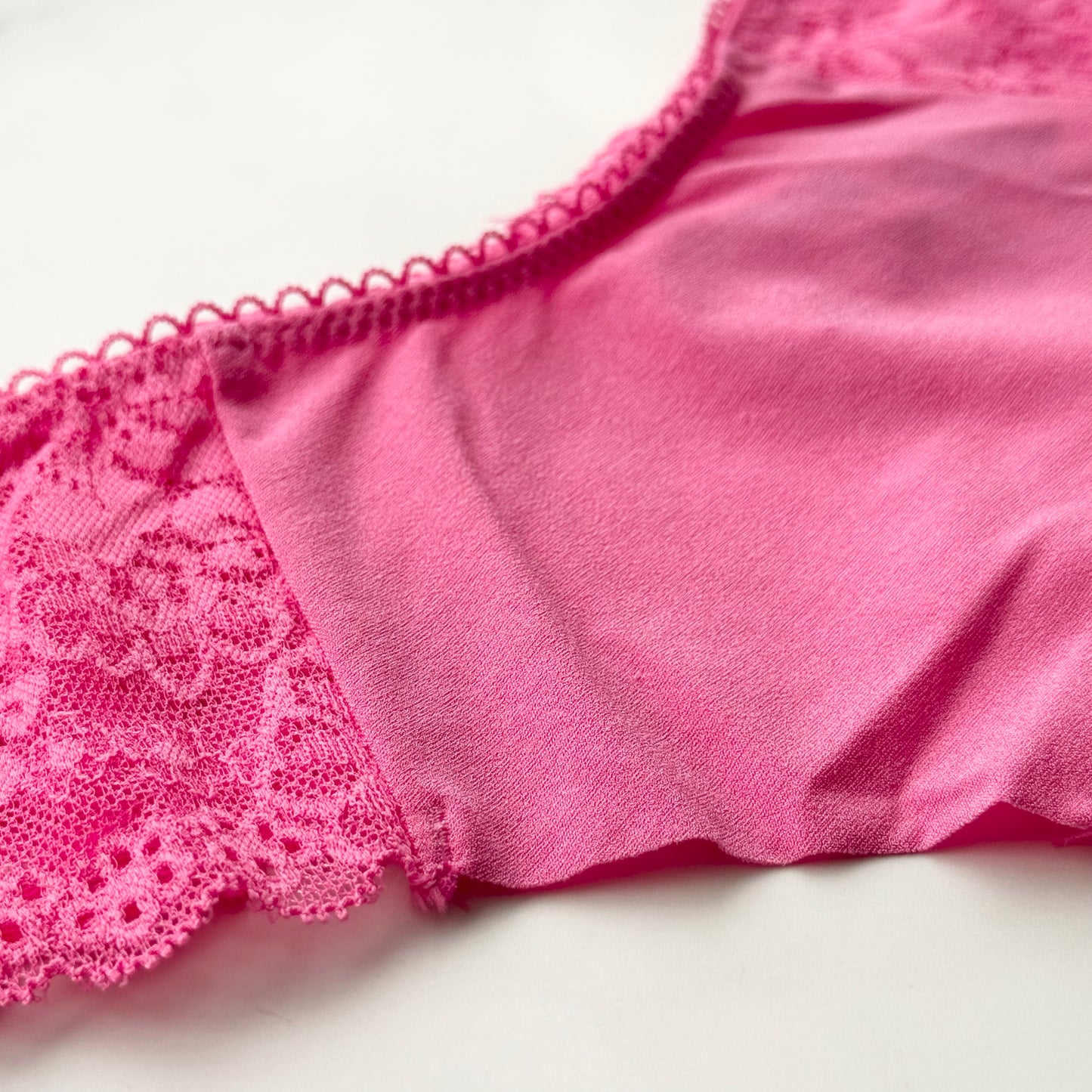 No-Show High-Leg Lace-Trim Thong Panty