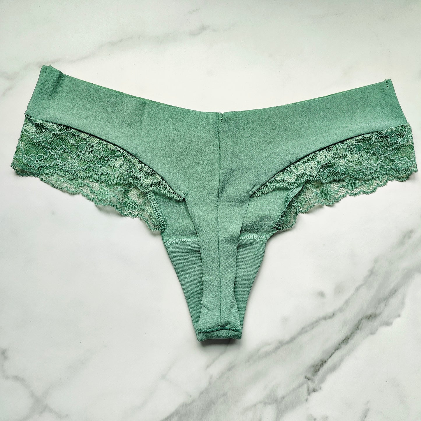 No-Show Lace-Trim Thong Panty