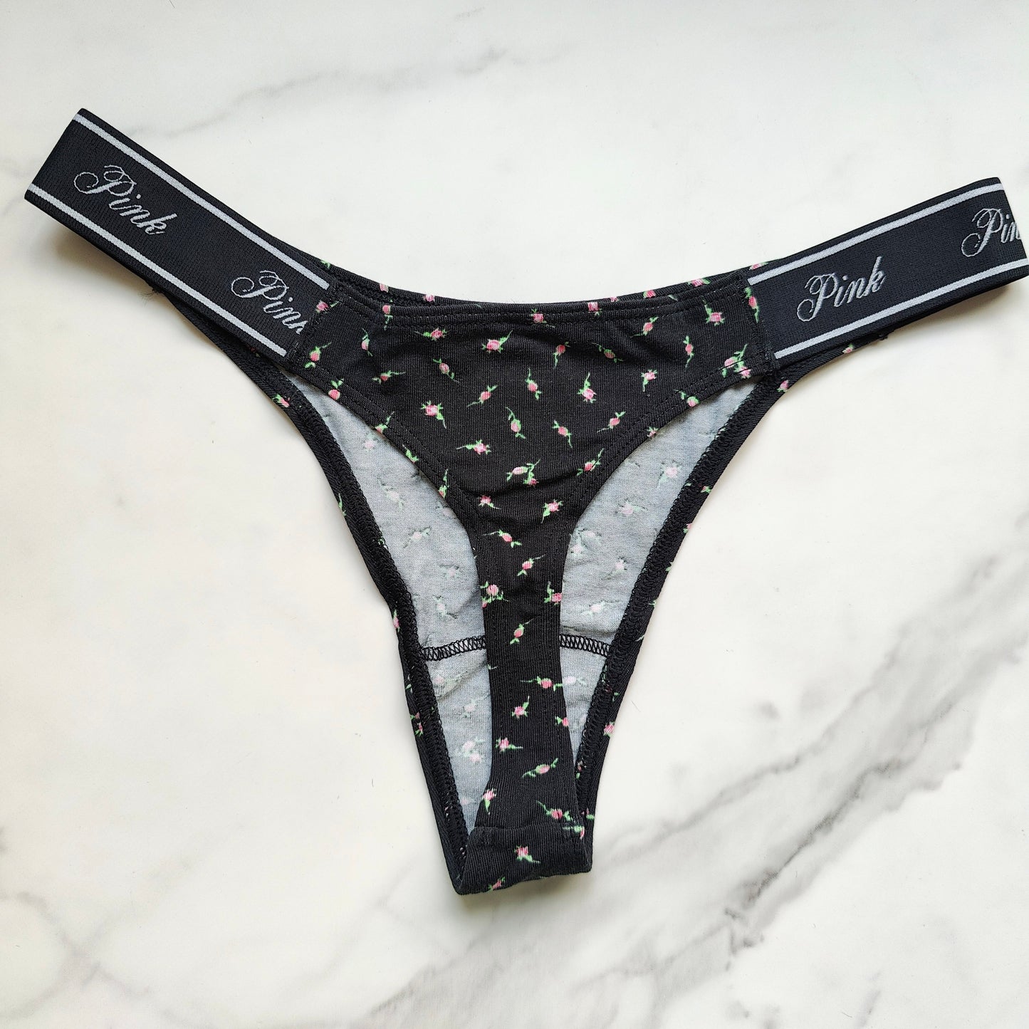 Logo Cotton High-Leg Smooth Thong Panty