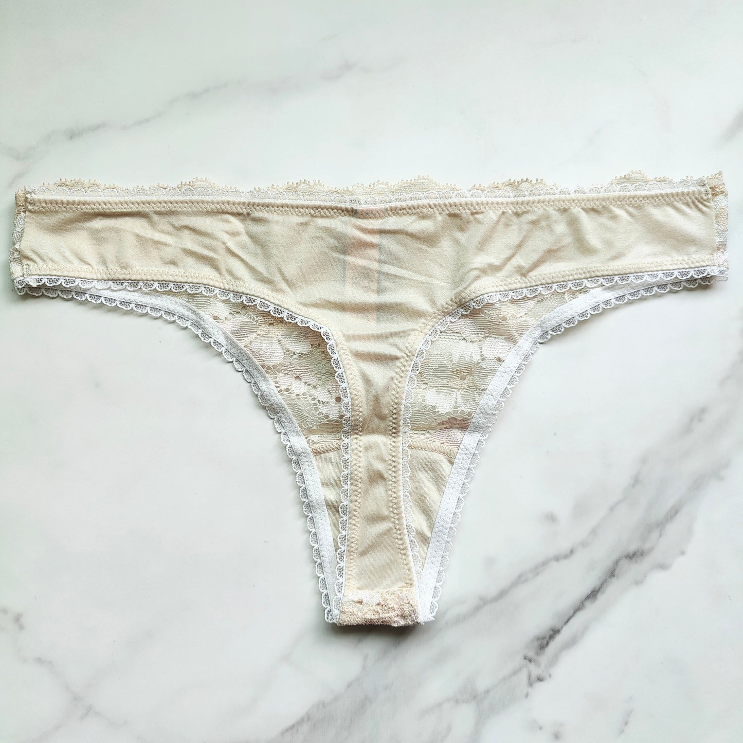 Body By Victoria Lace-Front Thong Panty