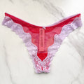 Tease Mesh Lace-Trim High-Leg Thong Panty