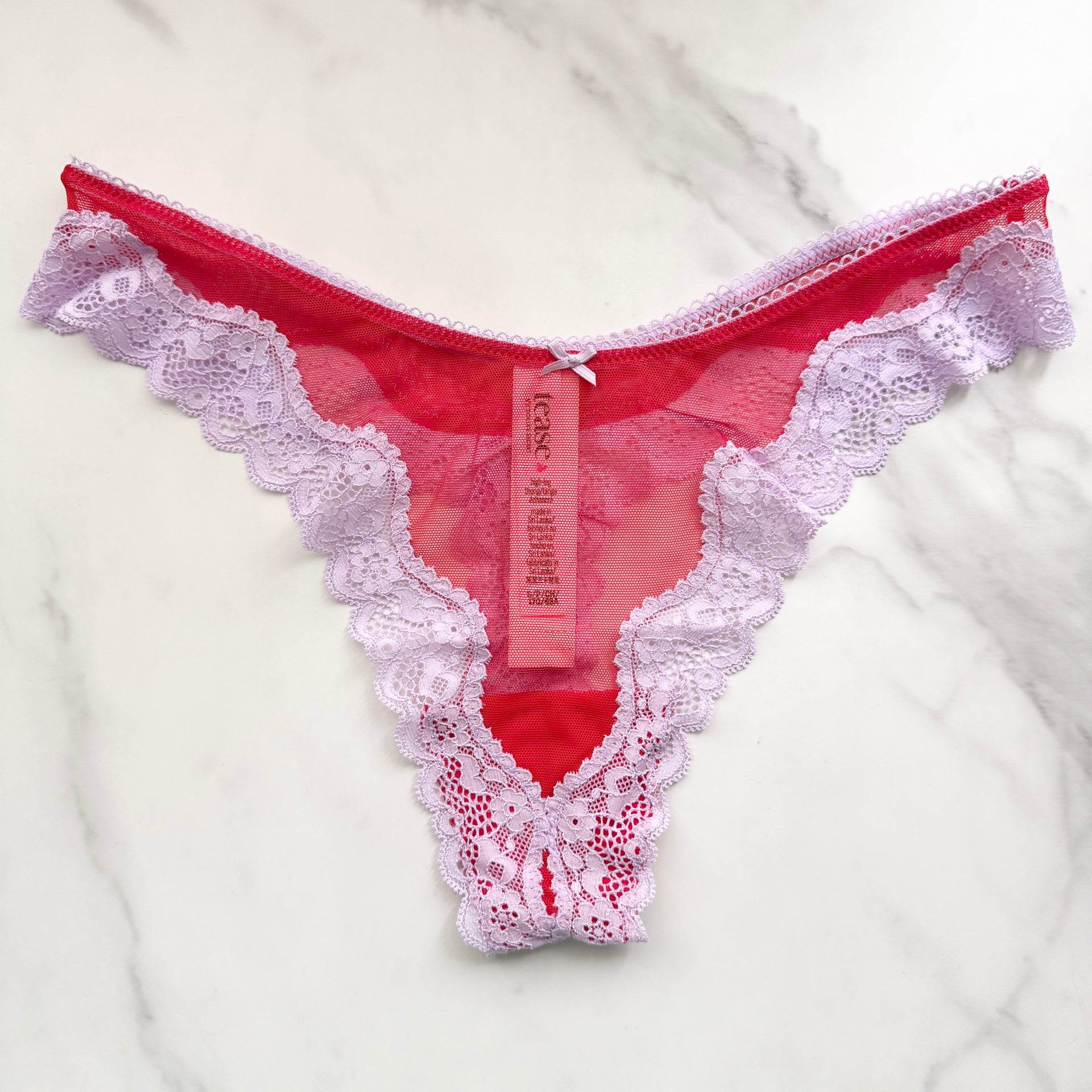 Victoria's Secret Tease Mesh Lace-Trim High-Leg Thong Panty | Goob's Closet  & Boutique