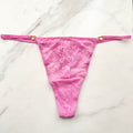 Victoria's Secret  Dream Angels Lace Rhinestone Heart Hardware Thong Panty 