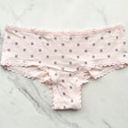 Lace-Trim Cotton Lace-Waist Cheeky Panty
