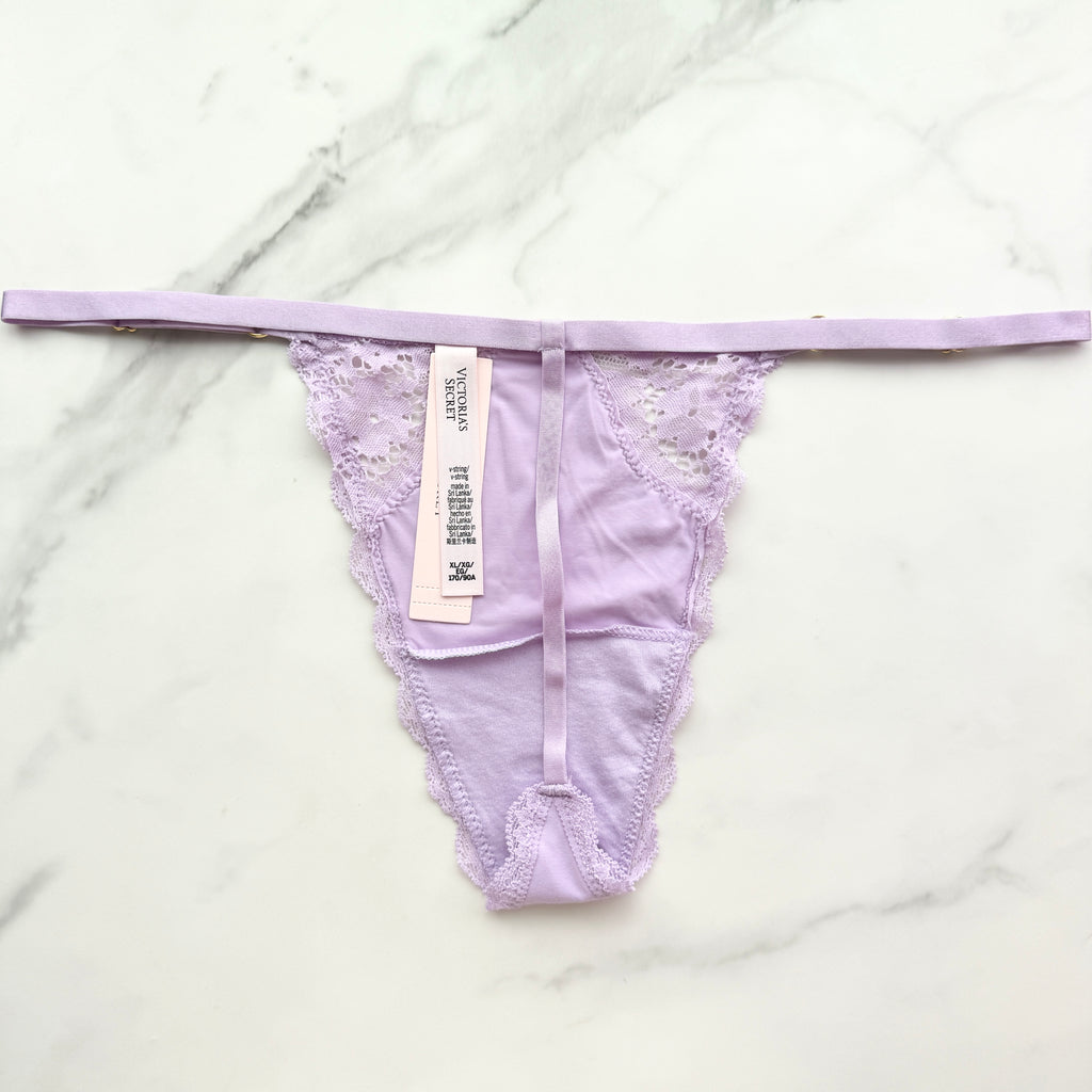 Victoria's Secret  Dream Angels Lace-Trim Adjustable V-String Panty 