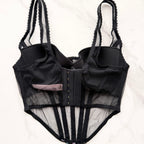 Very Sexy Dark Blossom Embroidery Corset Top