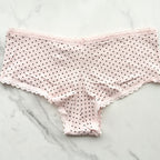 Lace-Trim Cotton Lace-Waist Cheeky Panty