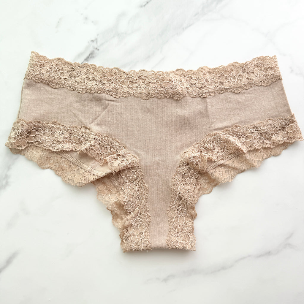 The Lacie Lace-Waist Cotton Smooth Cheeky Panty