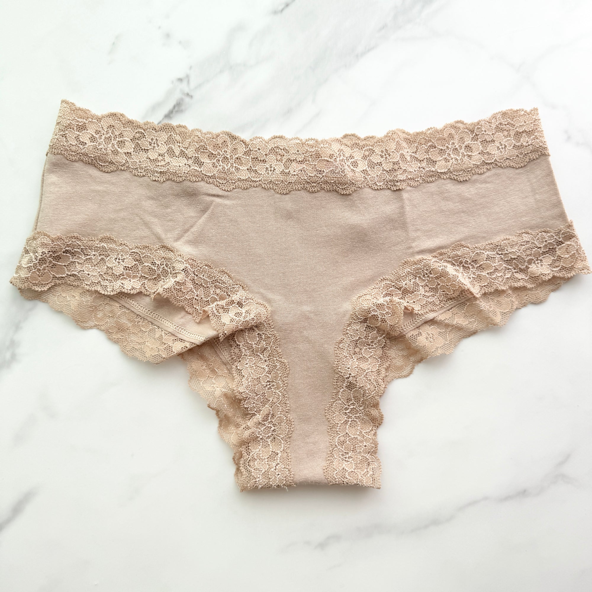 The Lacie Lace-Waist Cotton Smooth Cheeky Panty