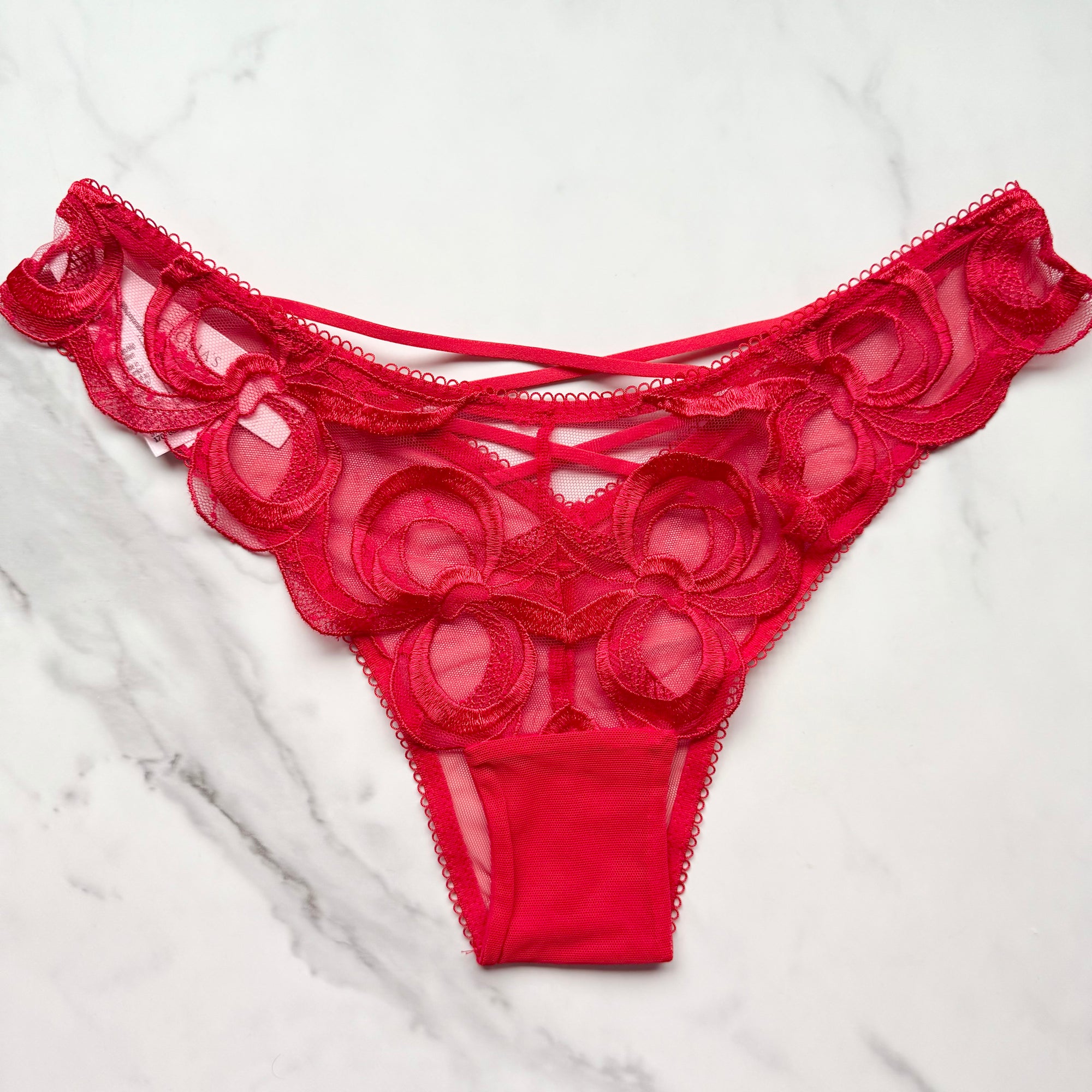 Dream Angels Tied-With-A-Bow Embroidery Brazilian Panty