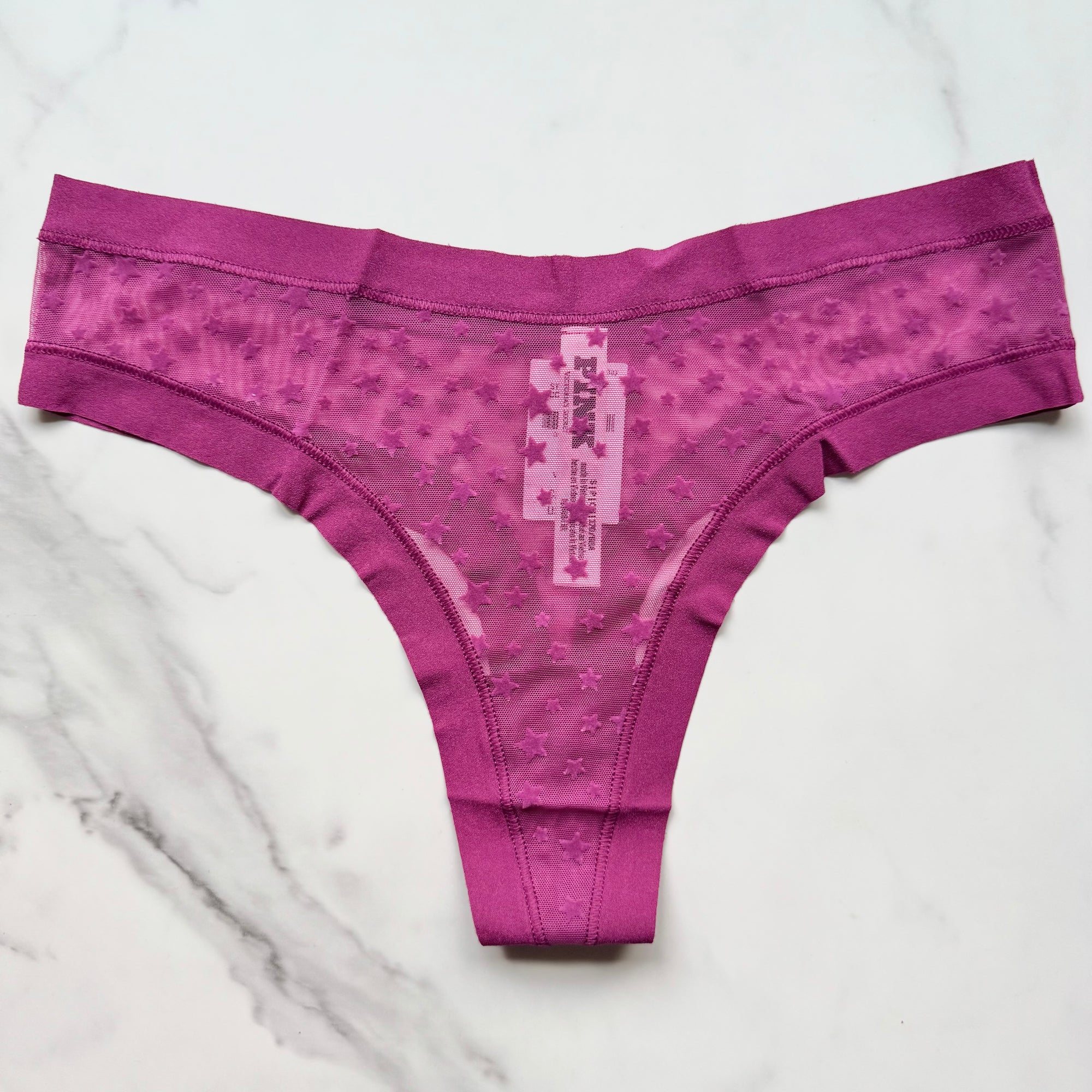 No-Show Star Mesh Thong Panty