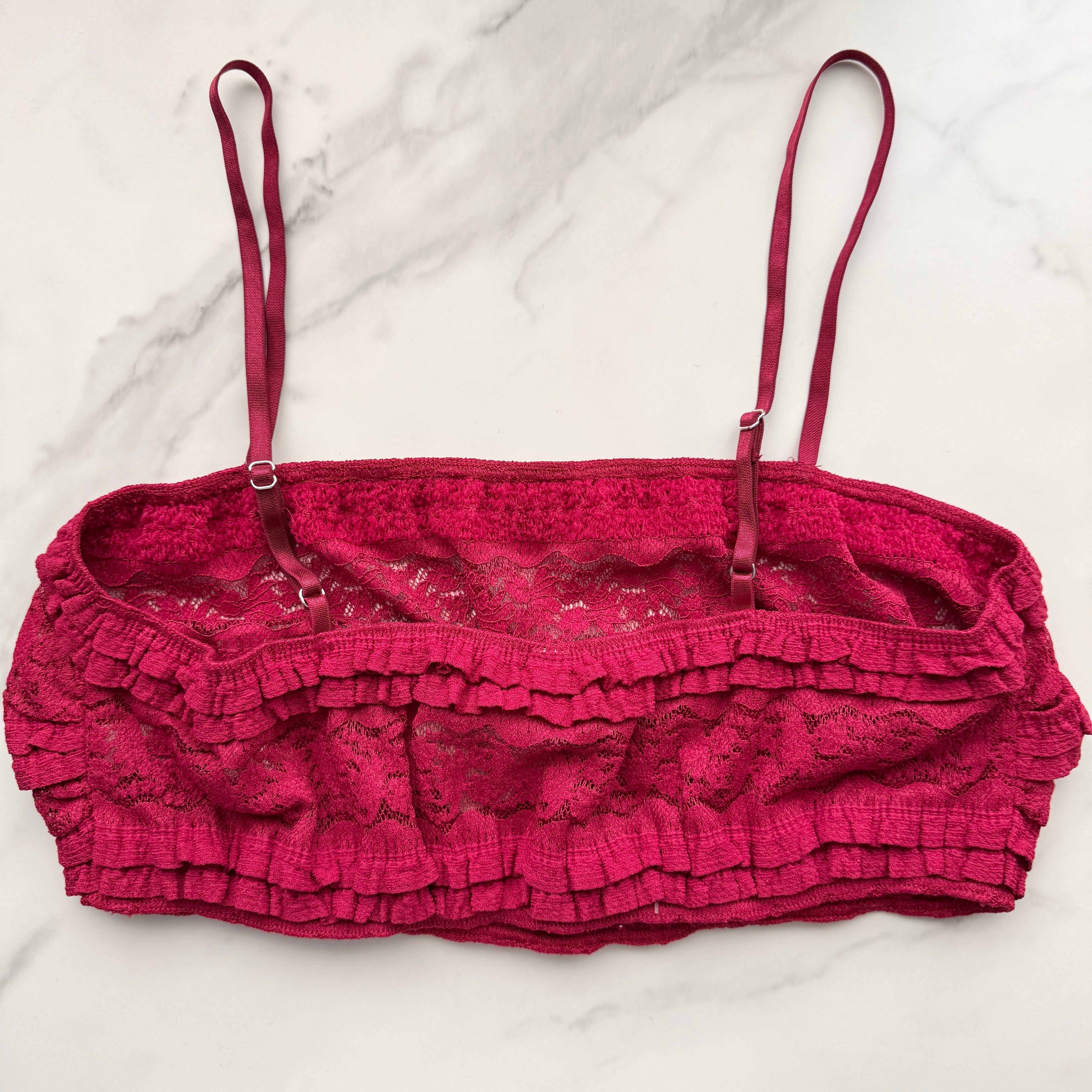 Anthropologie  LyreBird Ruffled Lace Bralette 