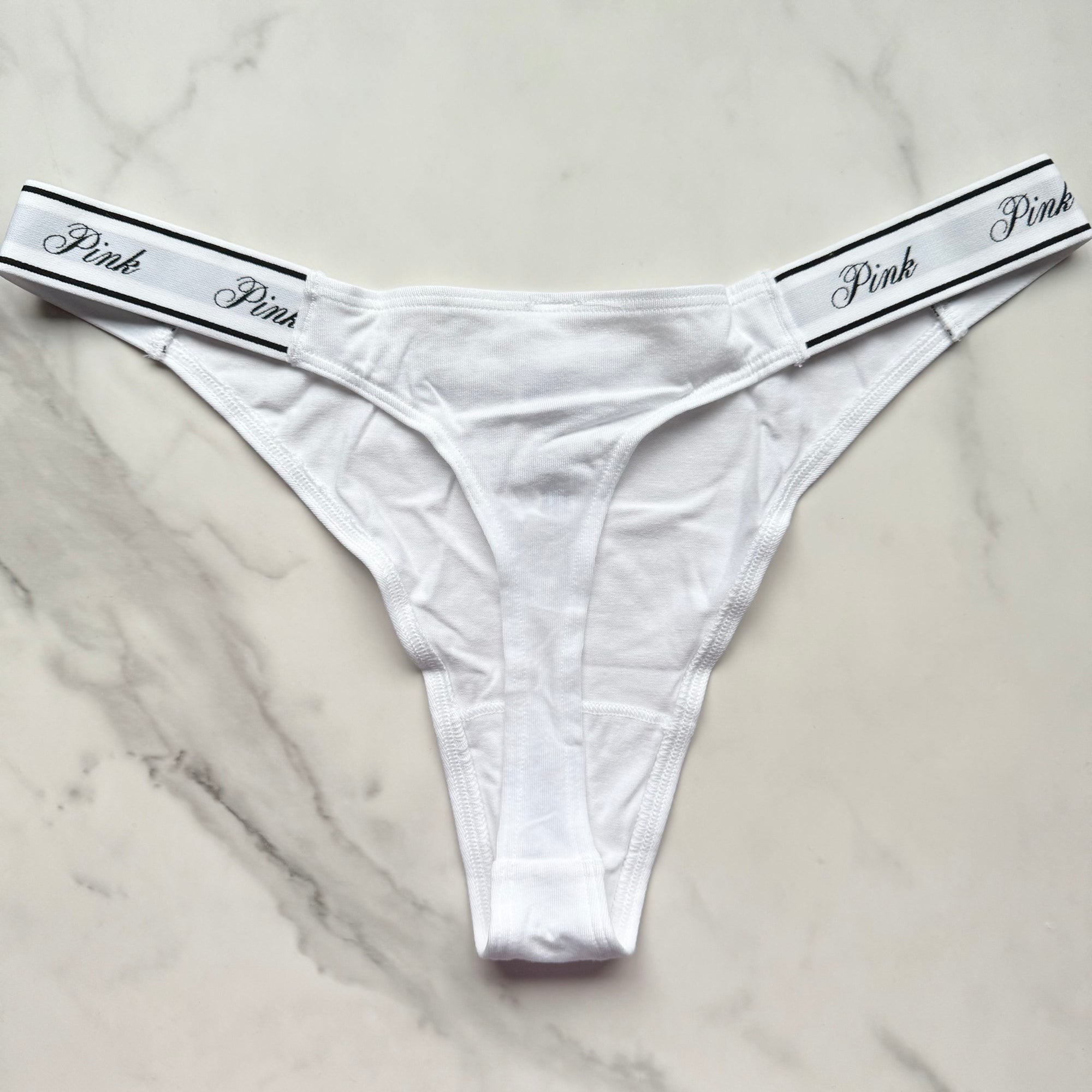Logo Cotton High-Leg Smooth Thong Panty
