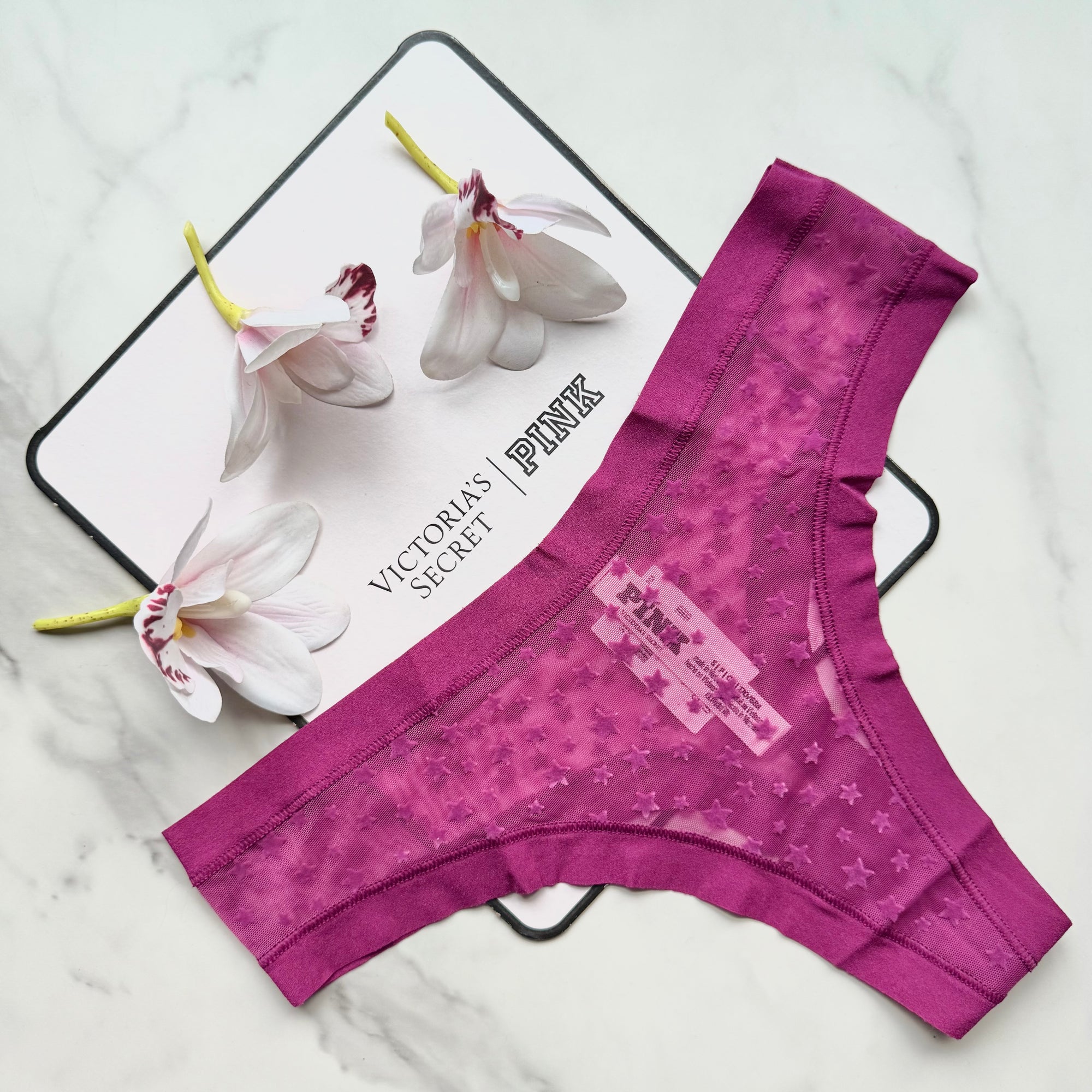 No-Show Star Mesh Thong Panty