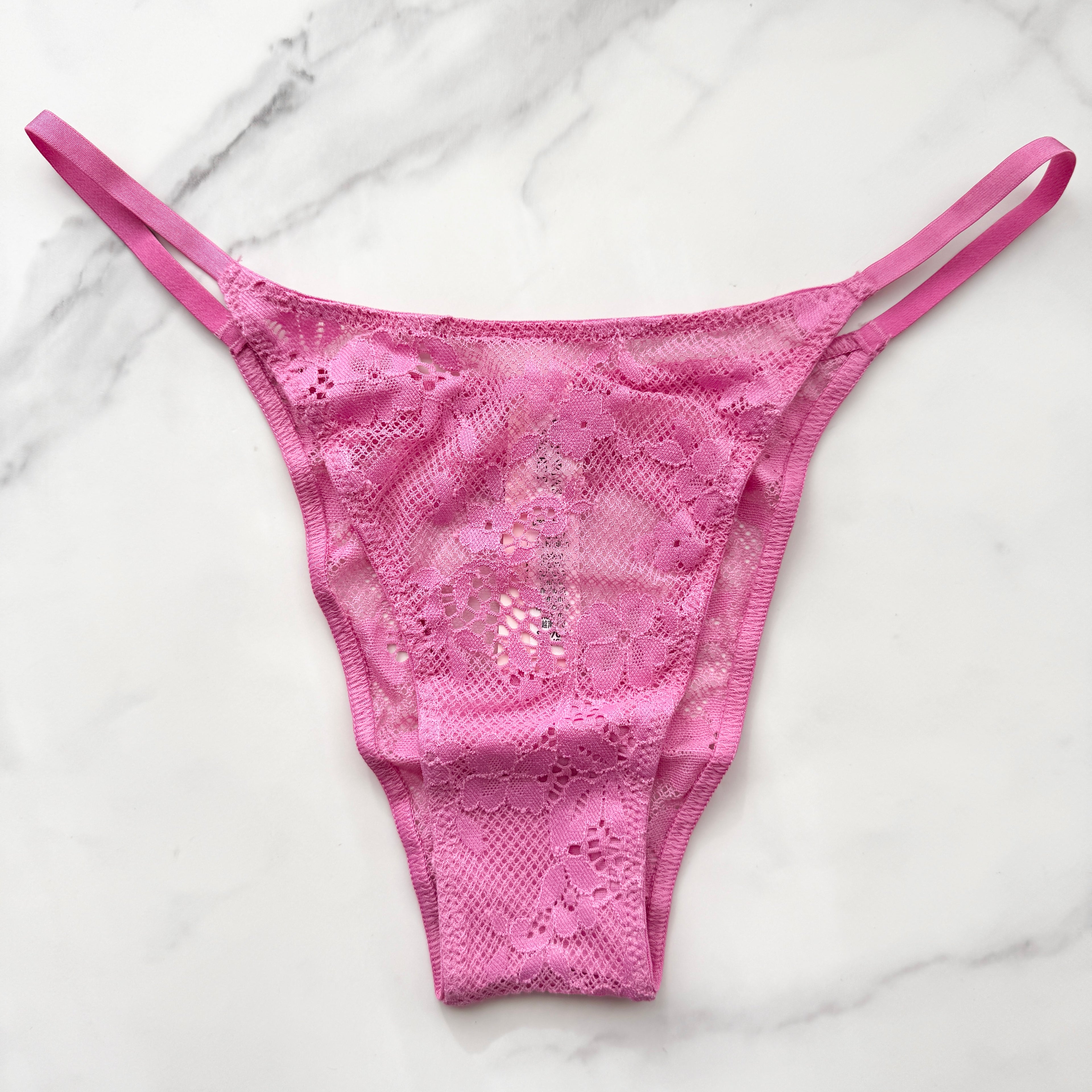 Dream Angels Lace Rhinestone Heart Hardware Brazilian Panty