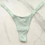 PINK Victoria's Secret  Logo Cotton Shimmer Sparkle Knit Micro Thong Panty 