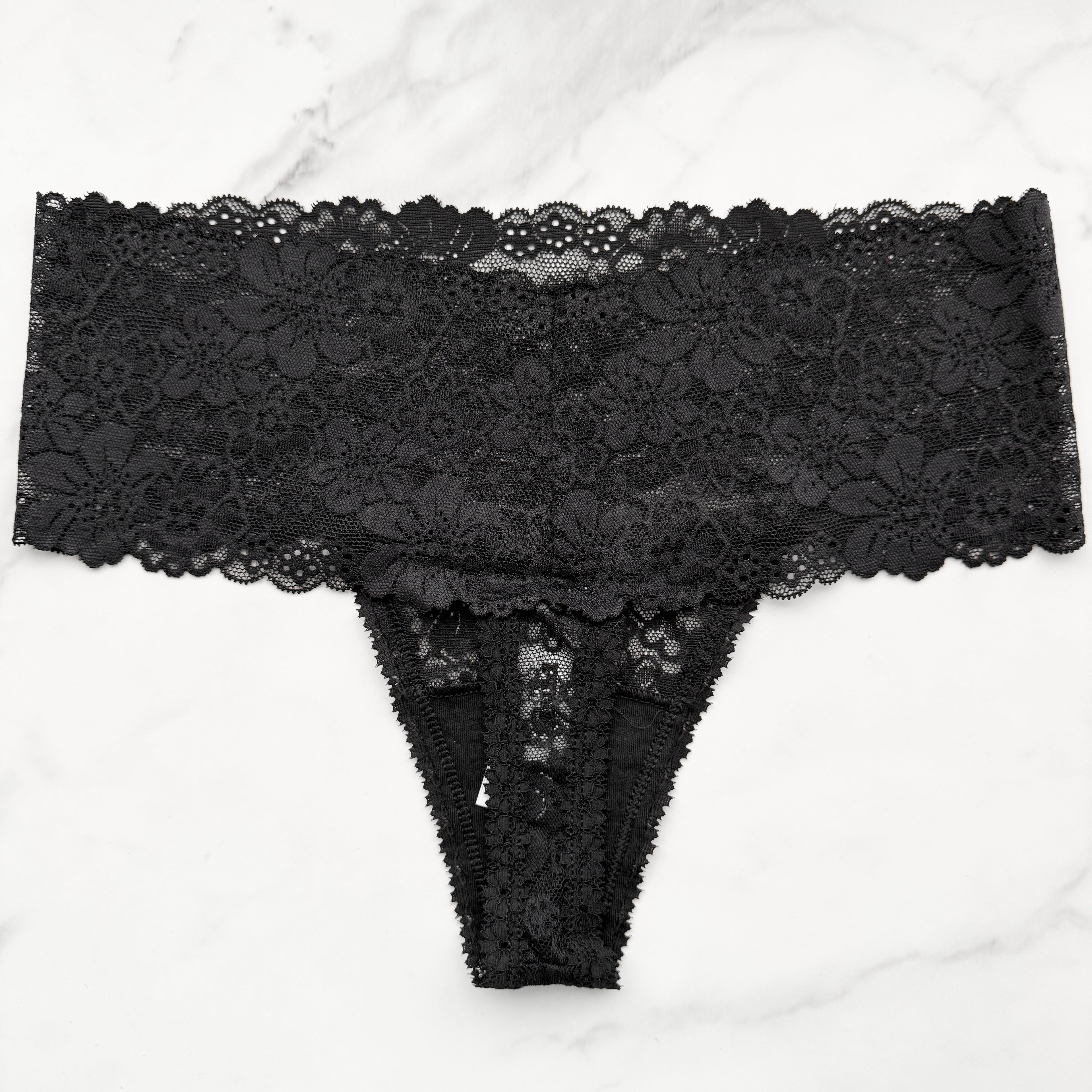 PINK Victoria's Secret  Wink Wide-Waist Lace Thong Panty 