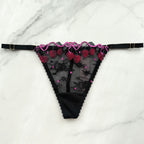 Very Sexy Cherry Pop Embroidery Adjustable V-String Panty