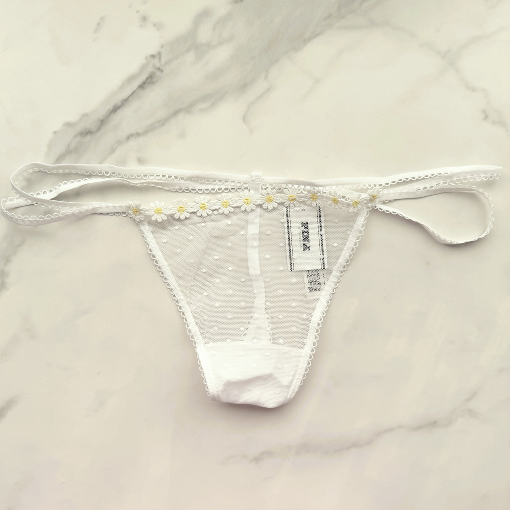 Wink Strappy Dot Mesh V-String Panty