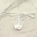 Wink Strappy Dot Mesh V-String Panty