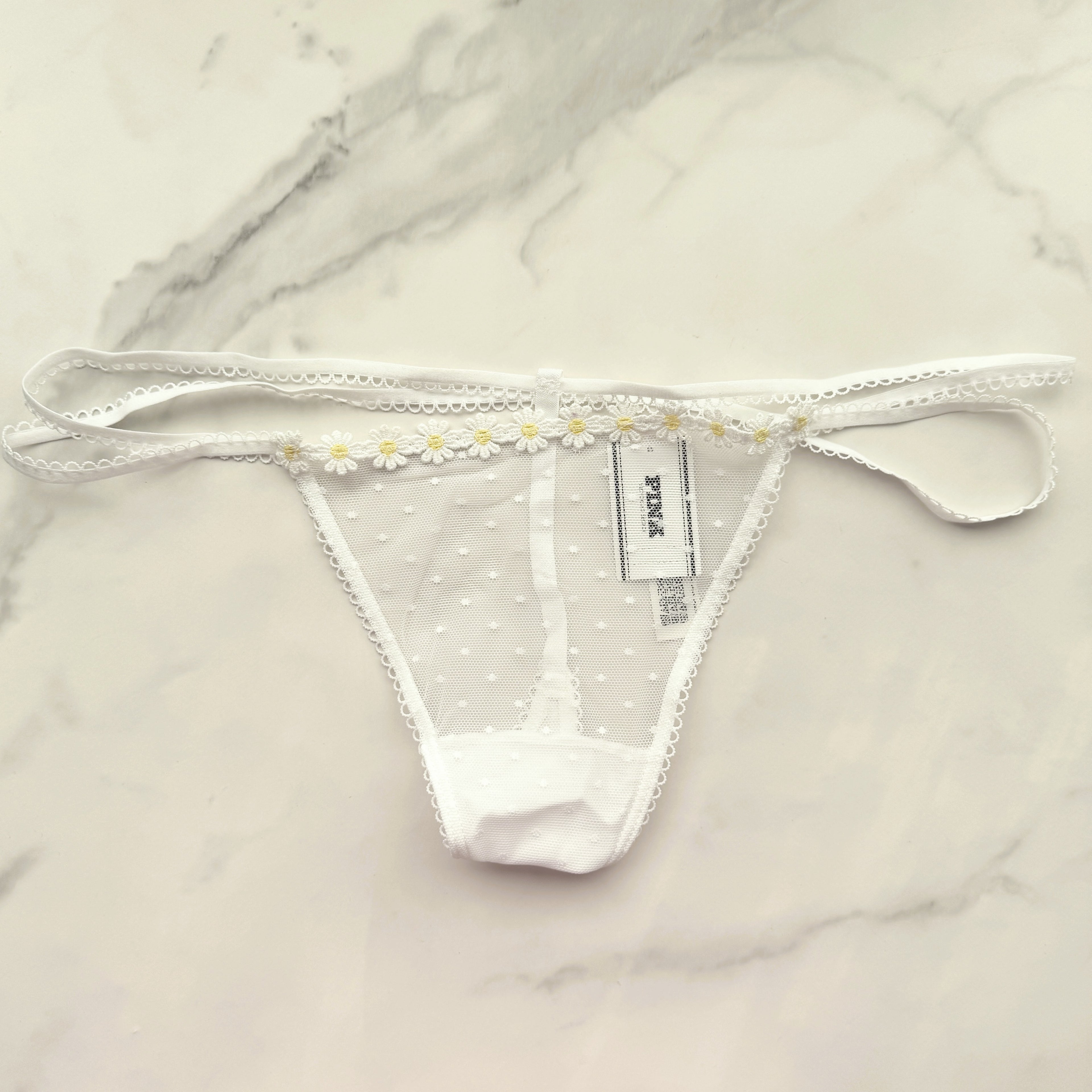 Wink Strappy Dot Mesh V-String Panty