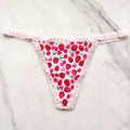 Cotton Lace-Trim V-String Panty