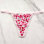 Cotton Lace-Trim V-String Panty