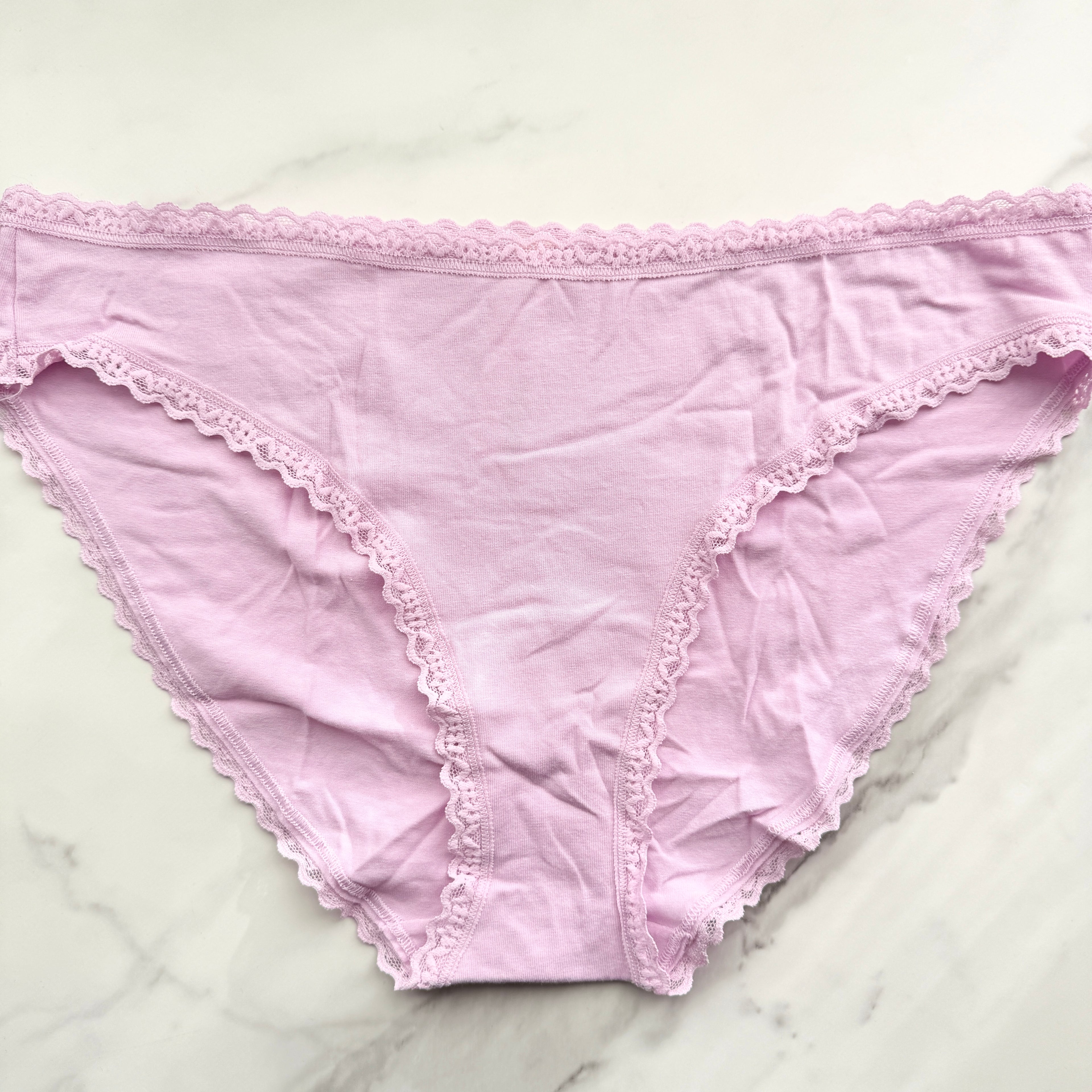 Lace-Trim Lace-Waist Bikini Panty