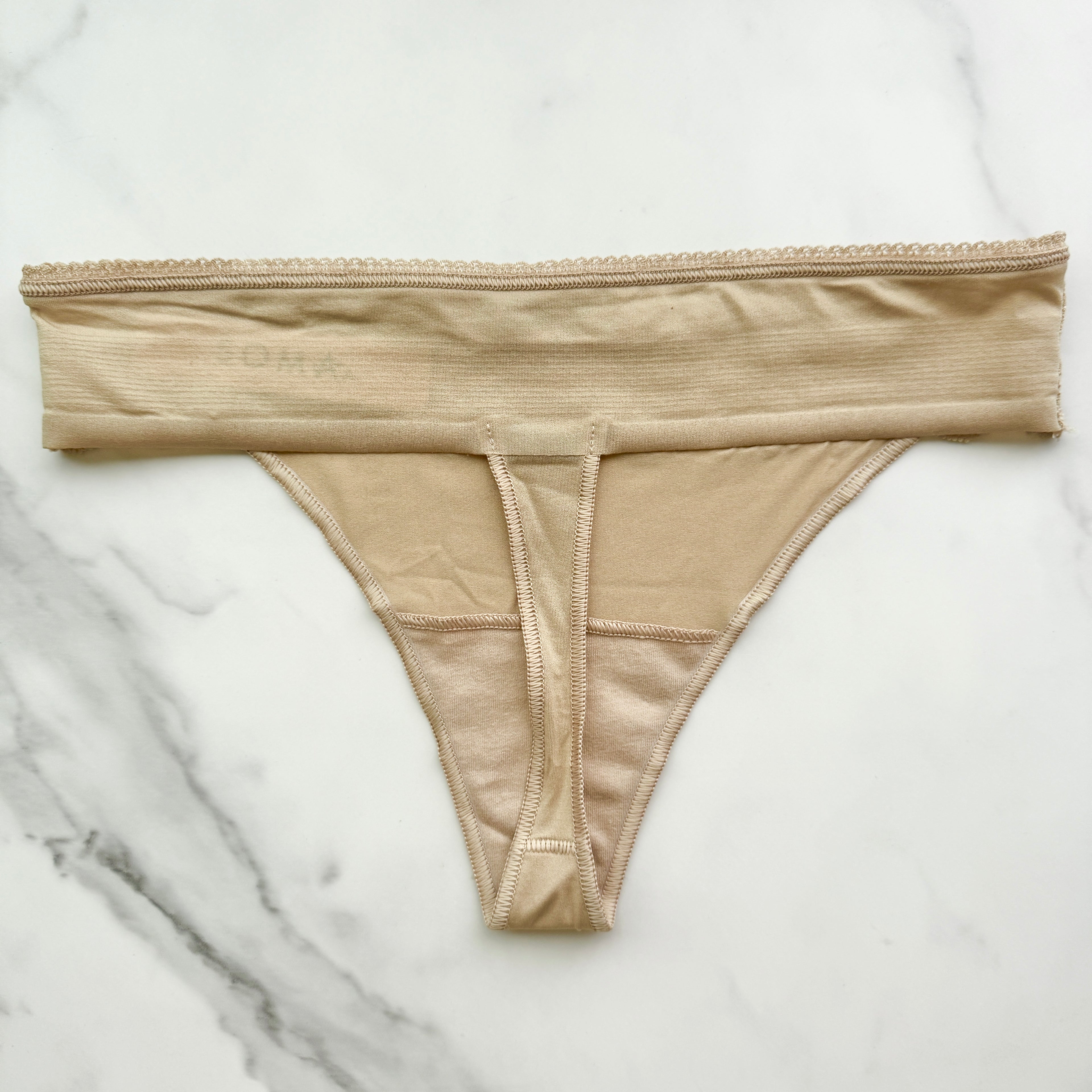 Vanishing Edge Microfiber With Lace Thong Panty