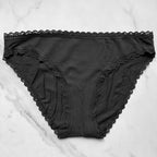 Lace-Trim Lace-Waist Bikini Panty