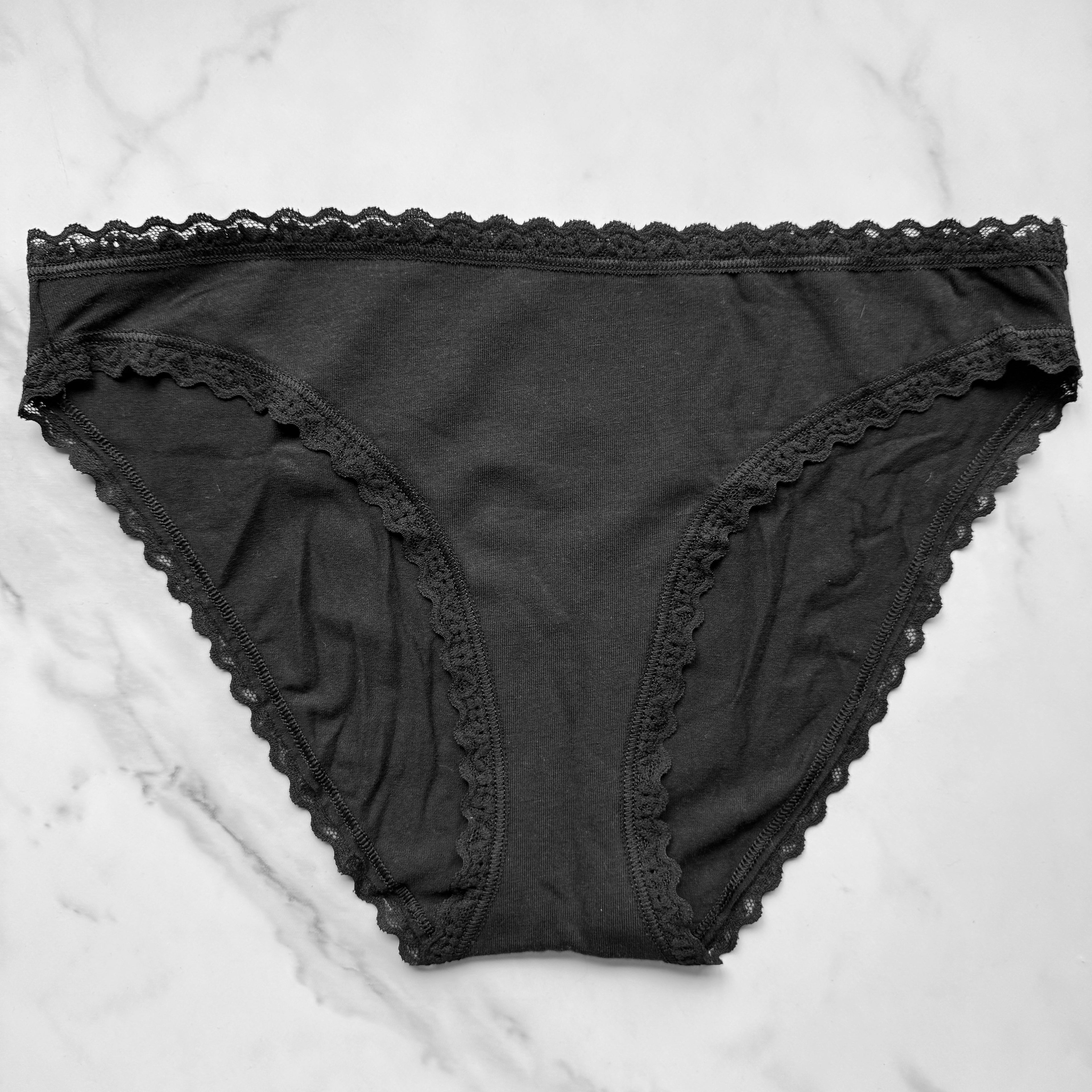 Lace-Trim Lace-Waist Bikini Panty