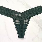 The Lacie Plaid Lace Thong Panty