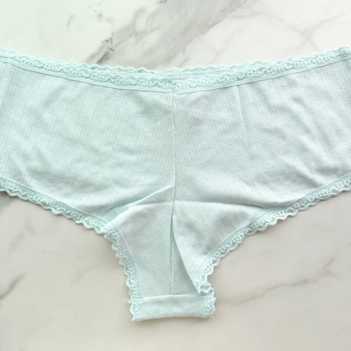 Cotton Pointelle Lace-Waist Cheeky Panty