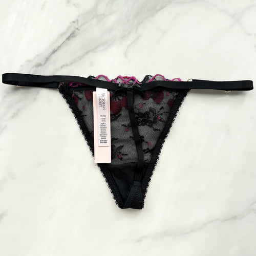Very Sexy Cherry Pop Embroidery Adjustable V-String Panty