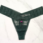The Lacie Plaid Lace Thong Panty