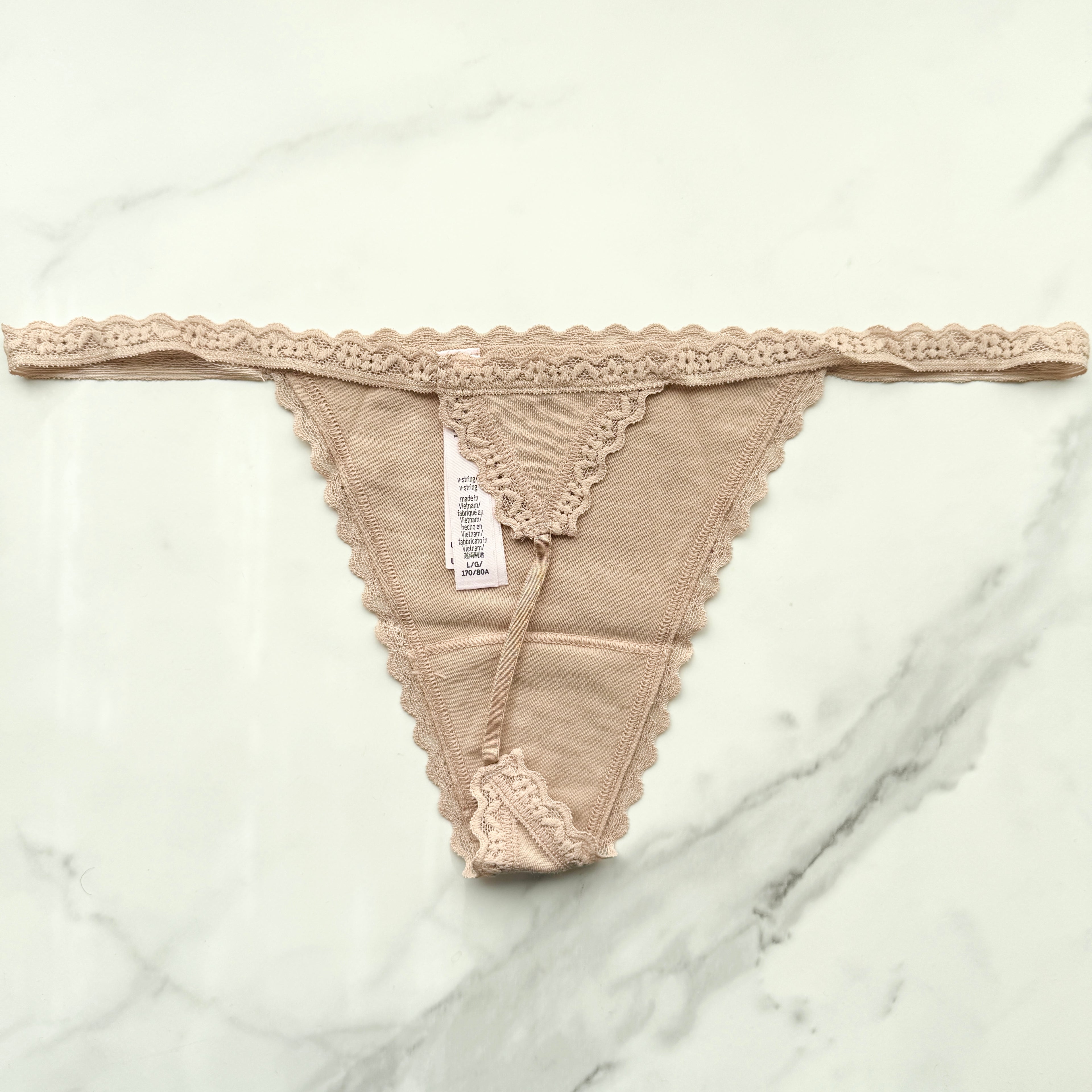 The Lacie Lace-Trim Smooth V-String Panty
