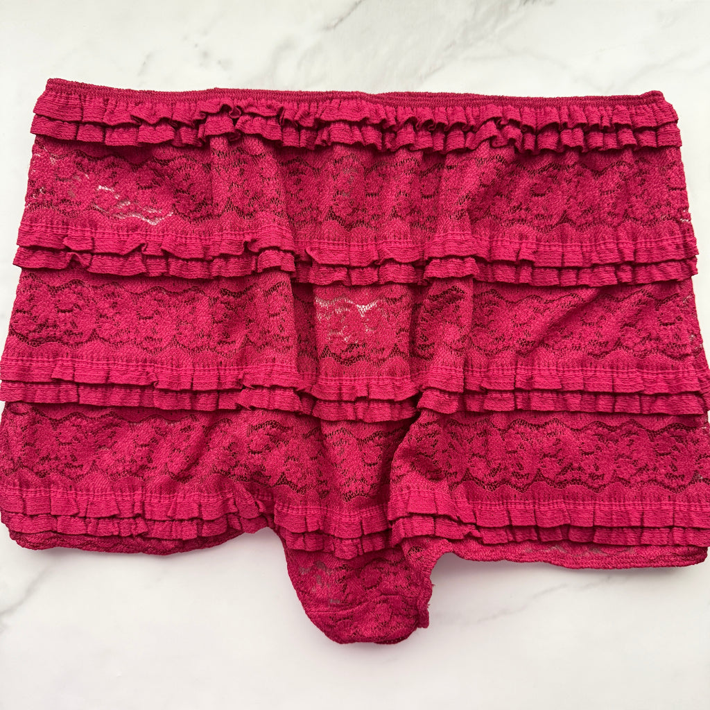 LyreBird Ruffled Lace Boyshort Panty