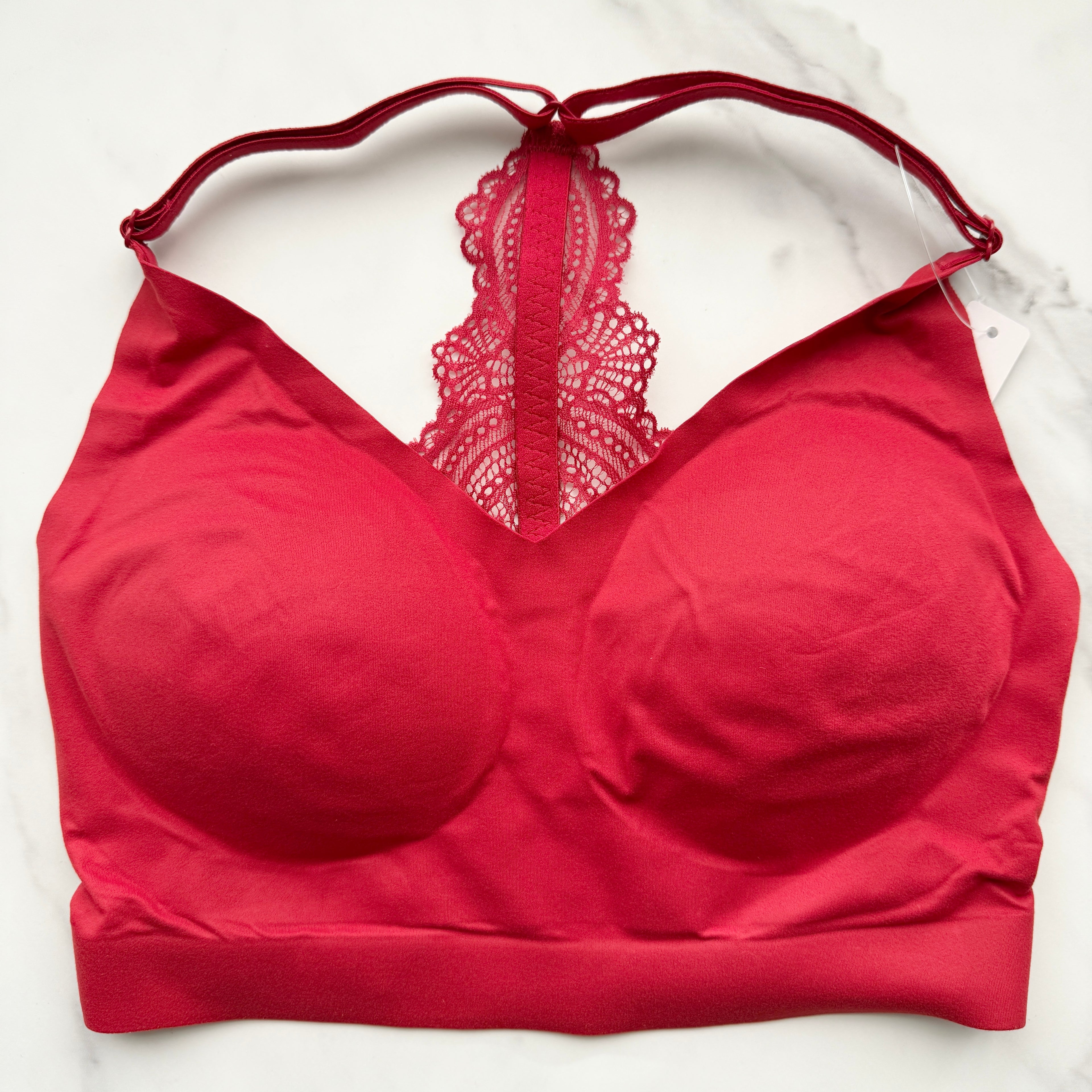 Enbliss Racerback Bralette With Lace Back