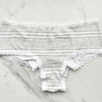 Lace-Trim Cotton Lace-Waist Cheeky Panty