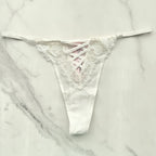 Victoria's Secret  Dream Angels Boho Floral Embroidery Thong Panty 