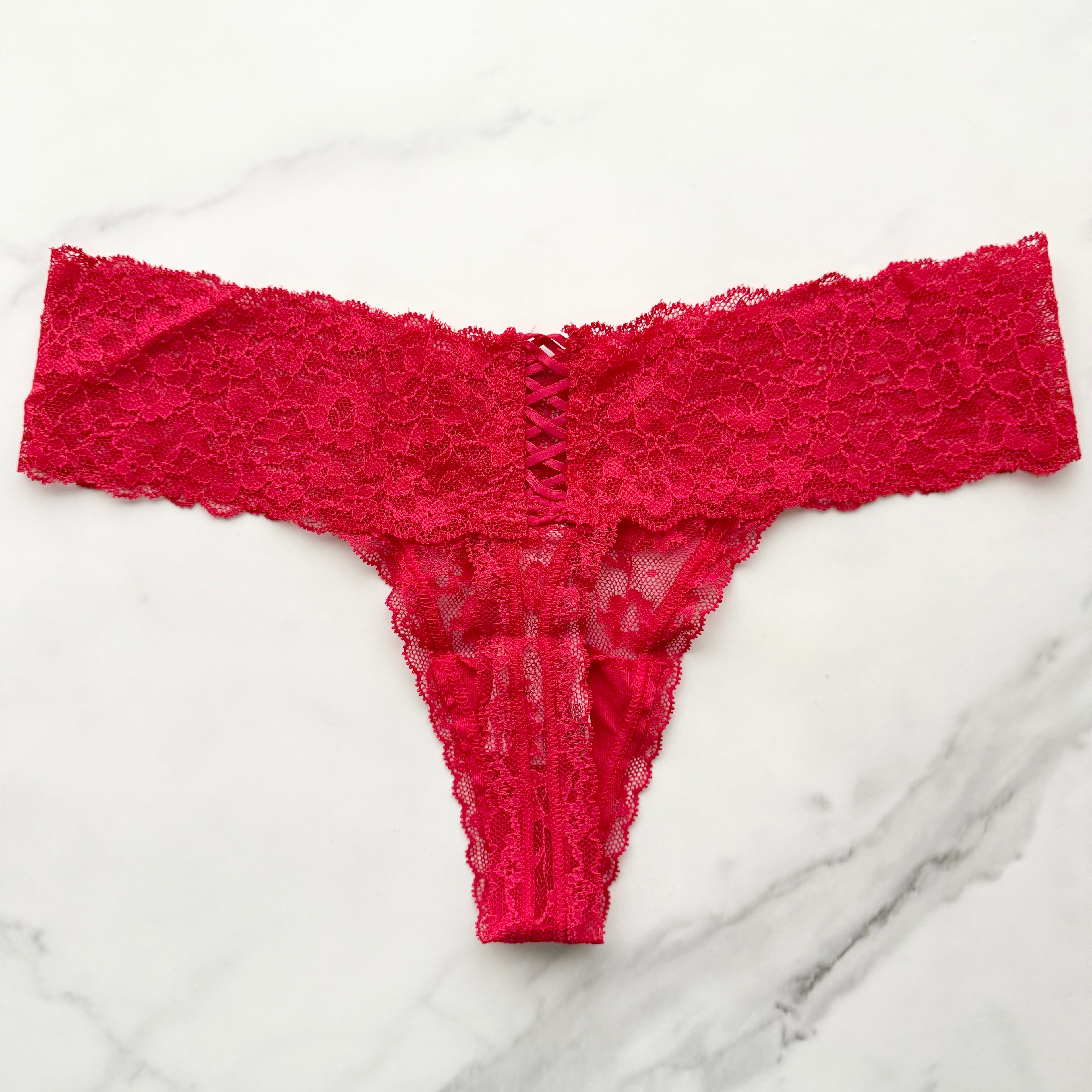 The Lacie Posey Lace-Up Lace Thong Panty