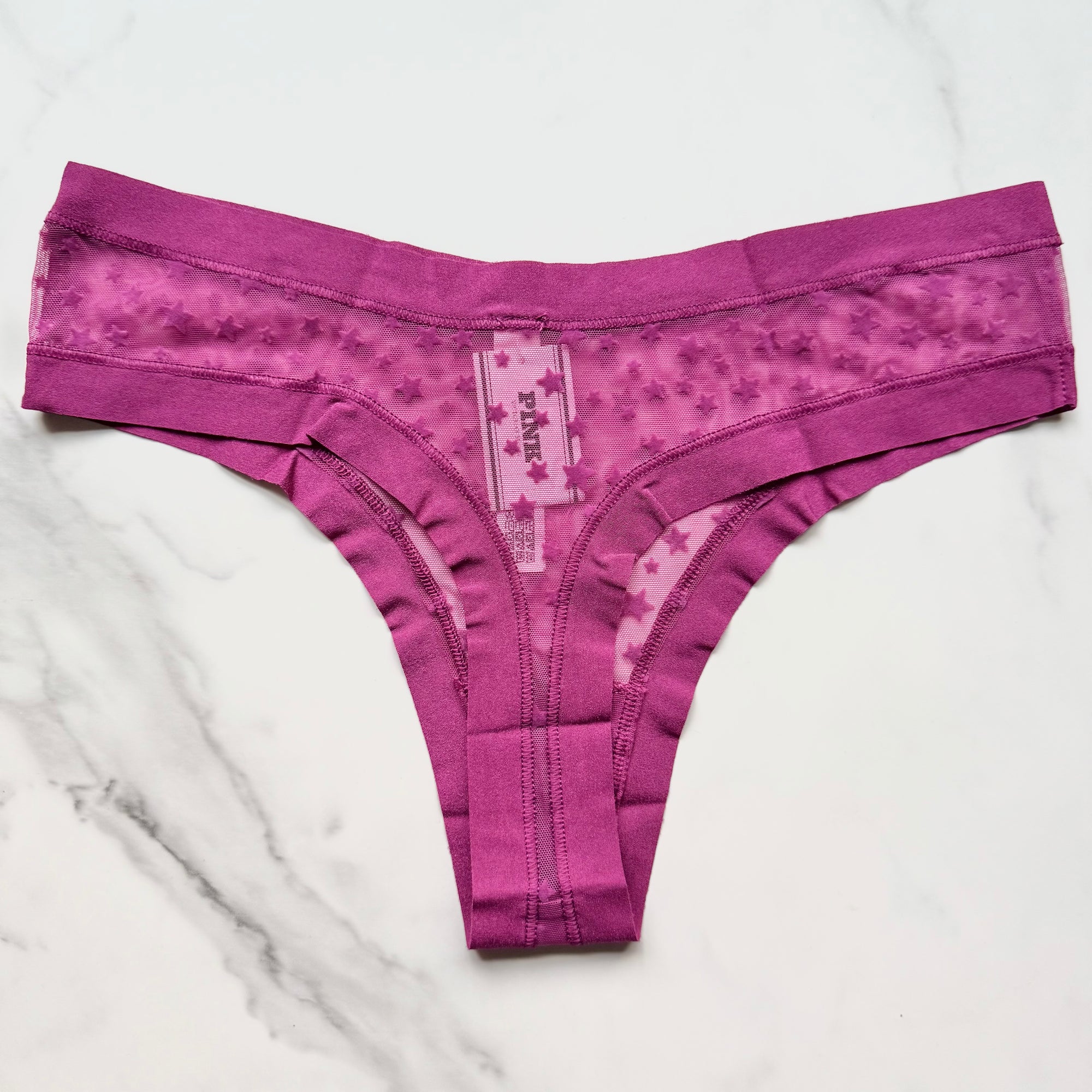 No-Show Star Mesh Thong Panty
