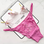 Dream Angels Lace Rhinestone Heart Hardware Brazilian Panty