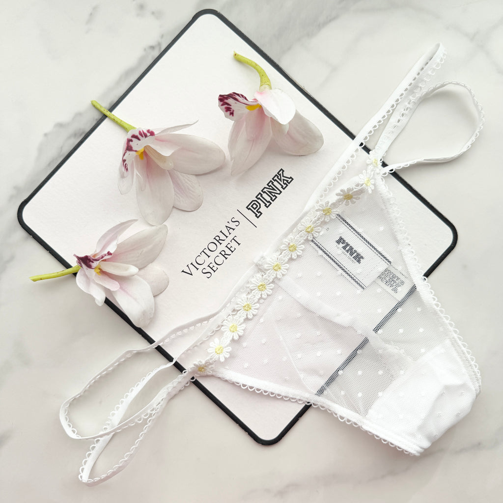 Wink Strappy Dot Mesh V-String Panty