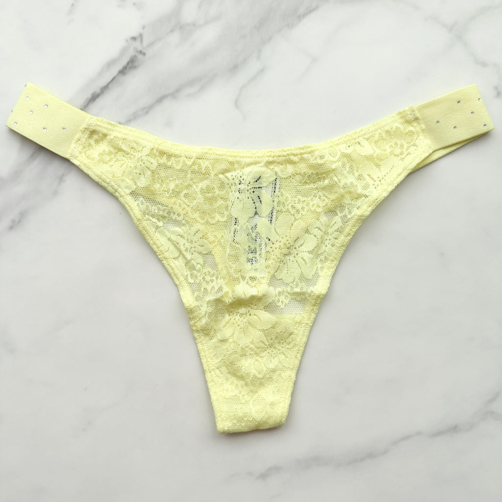 Bling Lacie Floral Lace Scoop Thong Panty