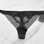 CK Black Floral Lace Thong Panty