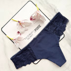 No-Show Lace-Trim Thong Panty