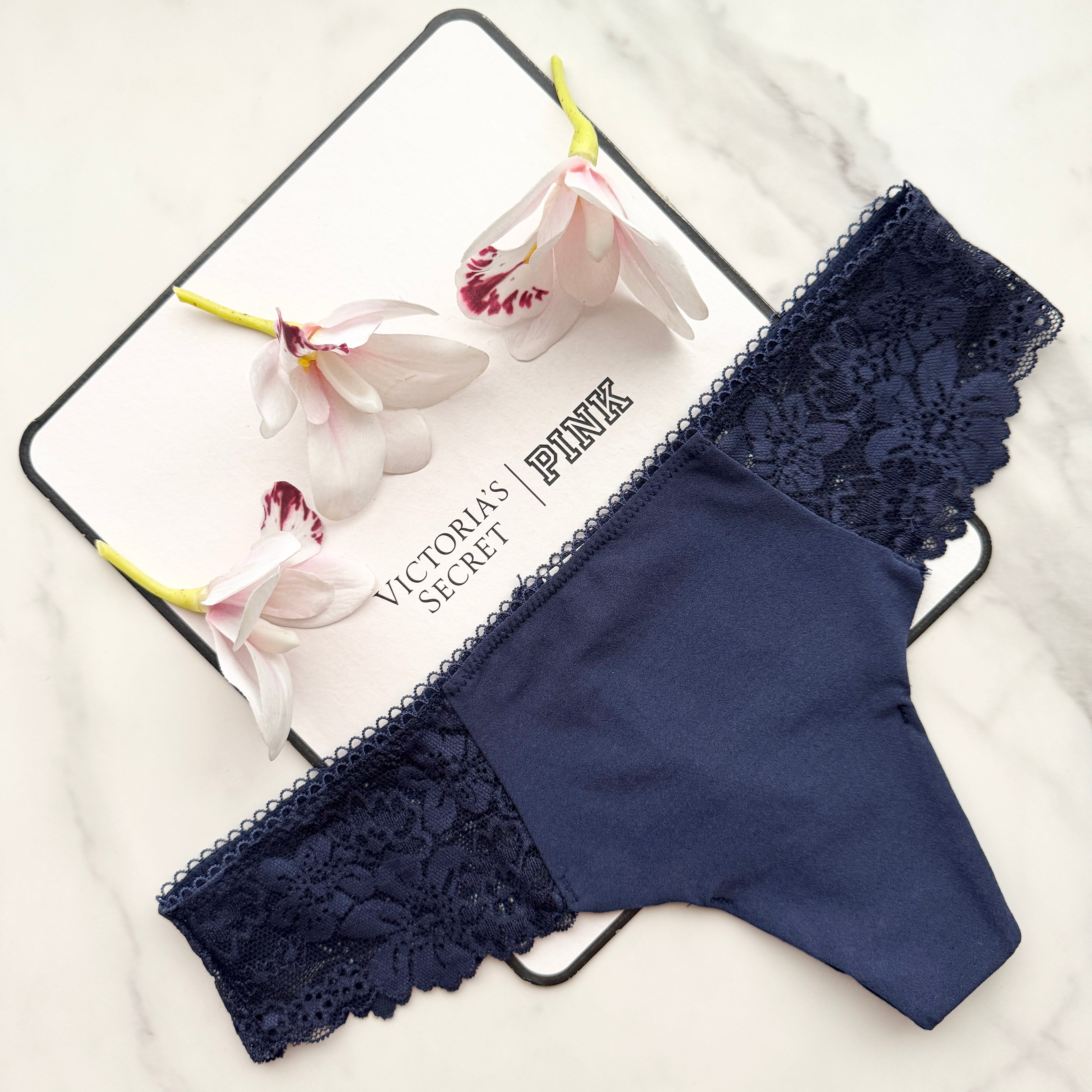 No-Show Lace-Trim Thong Panty