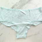 Cotton Pointelle Lace-Waist Cheeky Panty