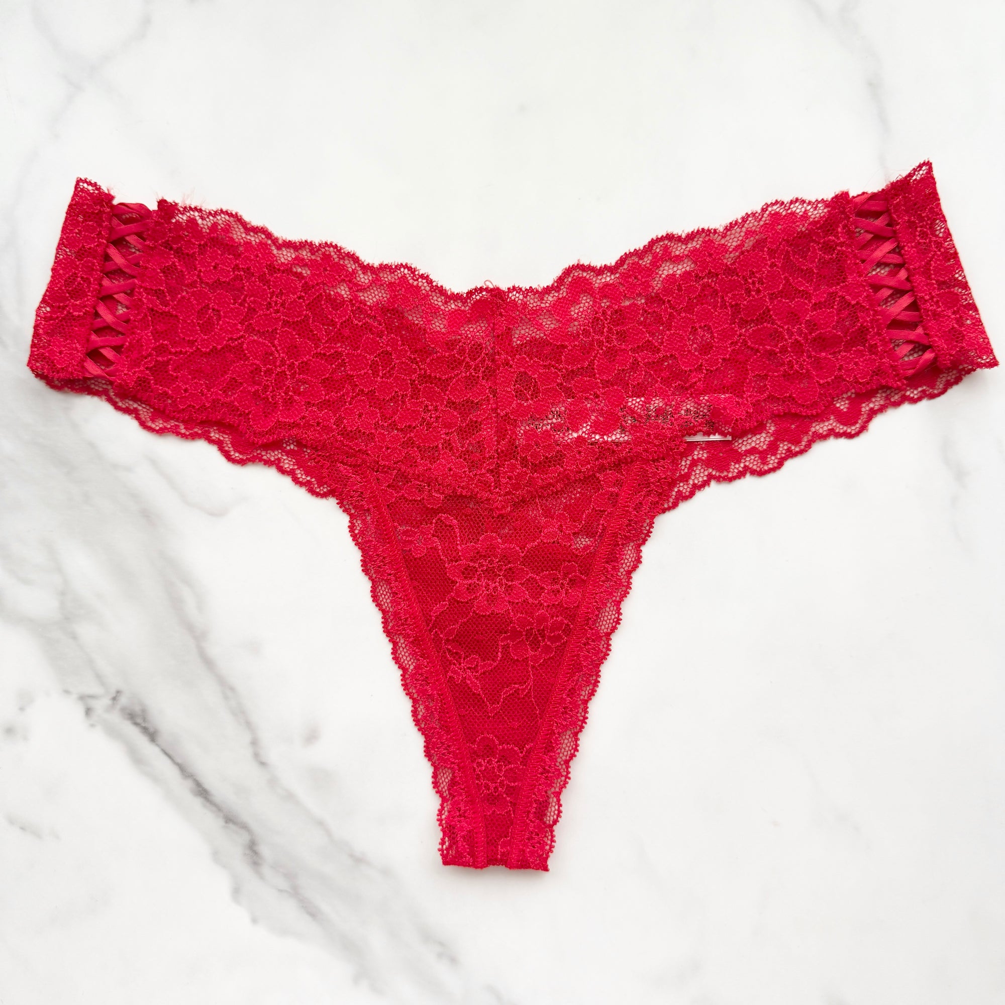 The Lacie Posey Lace Side Lace-Up Thong Panty